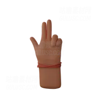 用手指展示枪支标志 Hand showing gun sign with finger