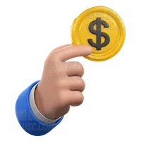 用美元硬币的手势 Hand Gesture with Dollar Coin