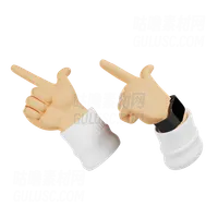 指向左手手势的指针 Pointer to the left hand gesture