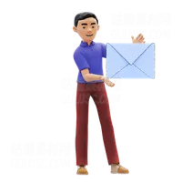 做电子邮件营销的人 Man doing email Marketing