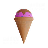 草莓冰淇淋蛋卷 Strawberry Ice Cream Cone