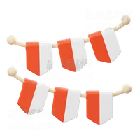 印尼国旗装饰 Indonesian Flag Decoration