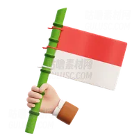 手持印度尼西亚国旗 Hand Holding Indonesia Flag