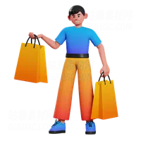 男孩在购物 Boy doing shopping