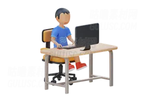 可爱的小孩用电脑 Cute little kid use computer