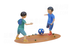 小孩子和朋友一起踢足球 Little kid play football together with friend