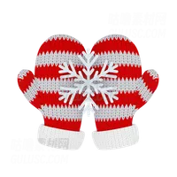 针织红色手套带有雪花 knitted red mittens hold a snowflake