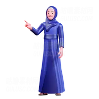 头巾女人指着什么 hijab woman pointing something