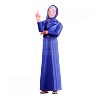 穆斯林女性指向 Muslim Female pointing up