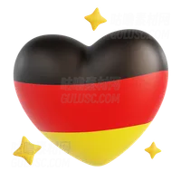 德国心脏旗 Germany Heart Flag