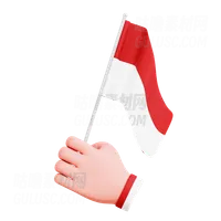 手势标志印度尼西亚 Hand Gesture Flag Indonesian