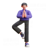 做瑜伽的人 Man doing yoga