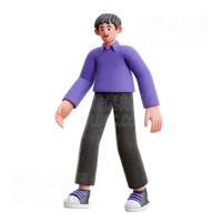 行走姿势的男孩 Boy in walking Pose
