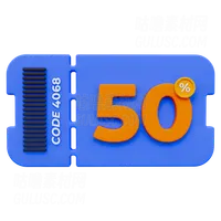 优惠券50% Coupon 50%