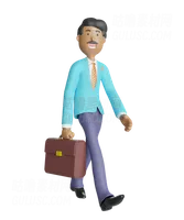 南印度商人手持公文包前往办公室 South Indian businessman holding a briefcase in hand and going to the office