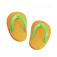 橙色人字拖 Orange Flip Flops