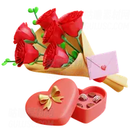 巧克力情人节花束 Valentine Flowers Bouquet With Chocolate