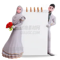 夫妇持有发明卡 Couple holding invention card