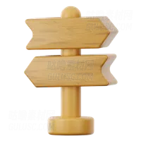 木制箭头标志方向 Wooden Arrow Sign Direction