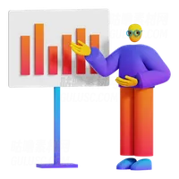 用图形数据展示项目的商人 businessman presenting project with graphic data